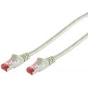 Cabo de vermelho RJ45 0,25m Cat 6a S / FTP PIMF y LSZH 500MHz Gris