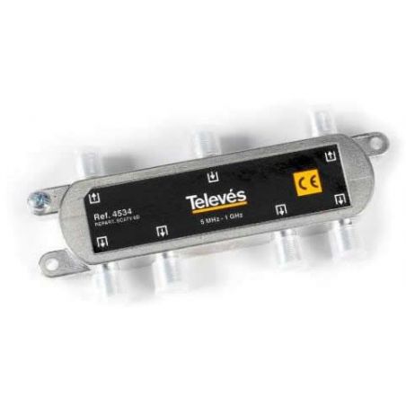Repartidor 6 direcciones 10 dB conectores F interior SCATV Televes 4534