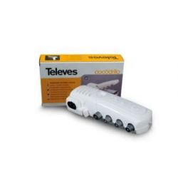 Amplificador interior de vivienda Televes 2S+TV+DC a conectores CEI gama MATV (47-862 MHz)