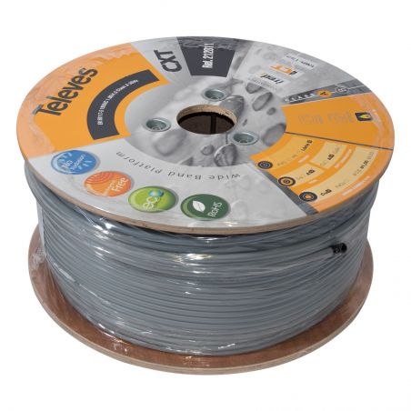 Cable coaxial CXT LSFH Dca/A 19VAtC 250m Gris Televes
