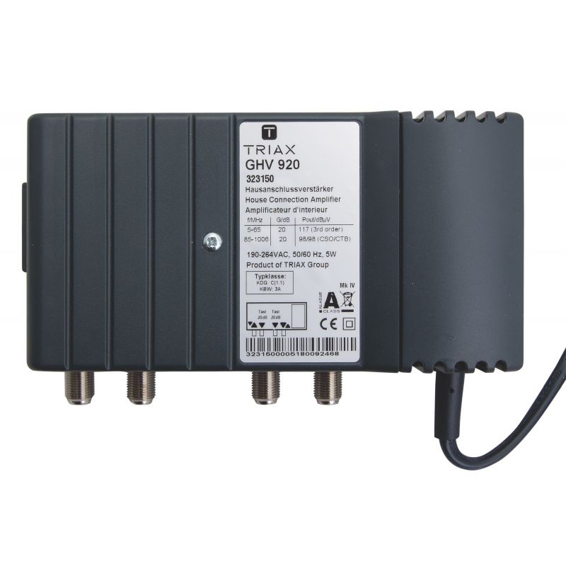 Triax GHV 920 Amplificador GCR 25dB 47-1006MHZ G20dB