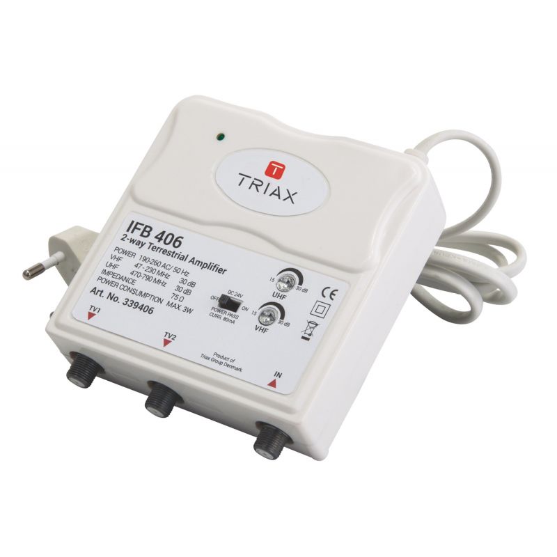 Amplificador Interior TDT eco Triax IFB 405 17 dB 2 salidas