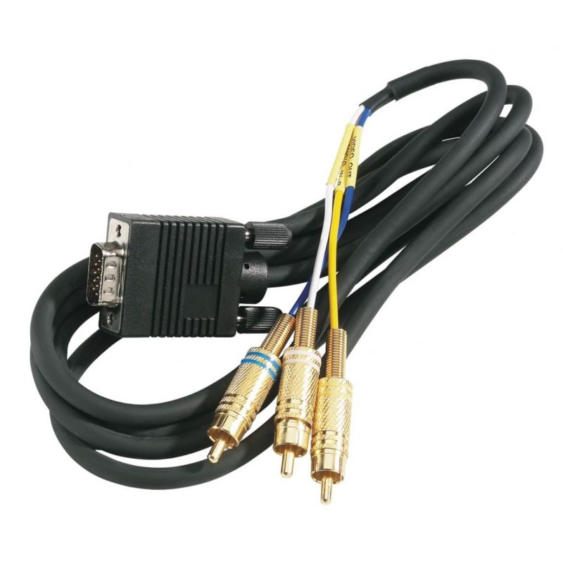 TDX-TNH Cable AV conectores SUB-D de 15 pines 3RCA 1,5m Triax