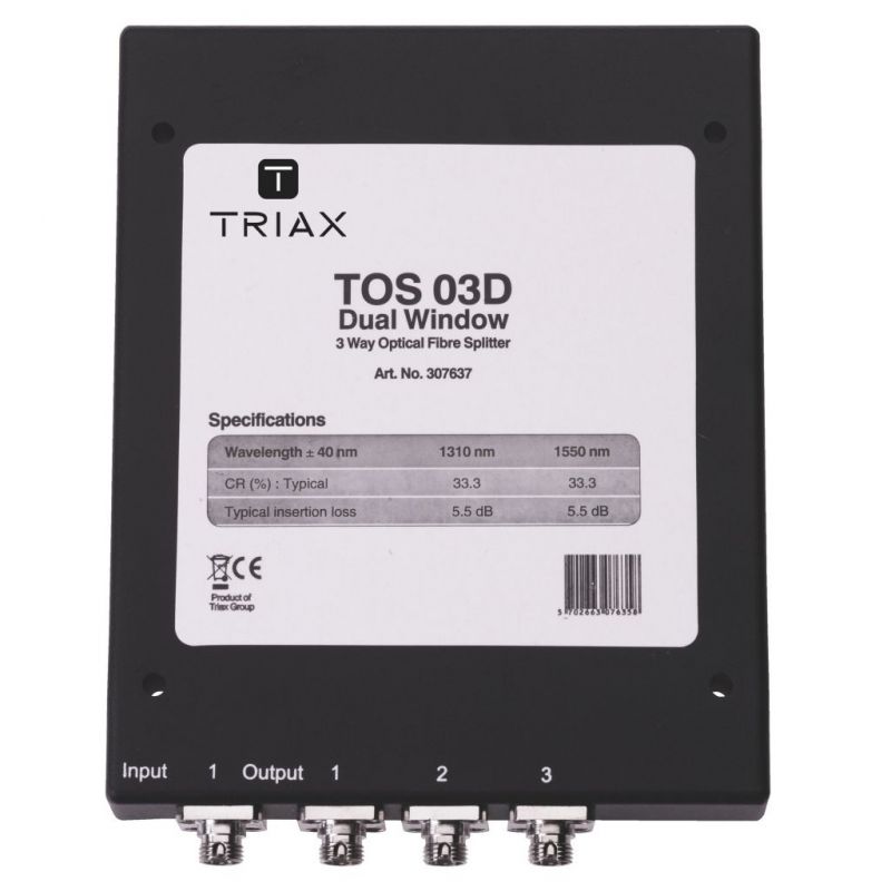 Distribuidor óptico 1 entrada, 3 saídas de metal, conectores FC/PC, atenuação de distribuição 5.6 dB Triax