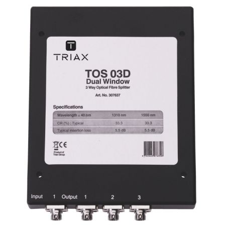 Distribuidor óptico 1 entrada, 3 saídas de metal, conectores FC/PC, atenuação de distribuição 5.6 dB Triax