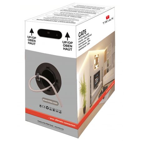 Cable Cat6 LSZH 23AWG, 250MHz, U/UTP, White 305m