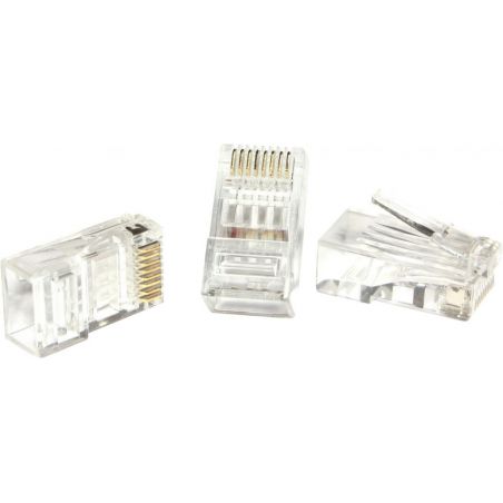 Conector CAT 6 8P8C sem carcaça 100 unidades Triax