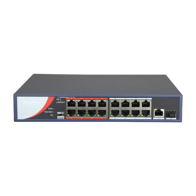 Safire SF-SW1816POE-135 - Switch PoE, 16 puertos PoE + 2 Gigabit Combo Port,…