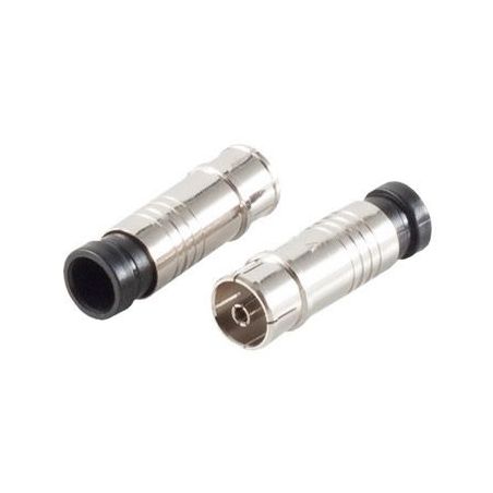 Conector de compresión IEC hembra para cable de 7.2mm, Níquel