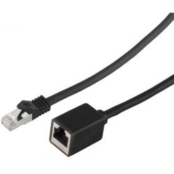 Extension cable CAT7 RJ45 male-female S/FTP PIMF 600MHz Black