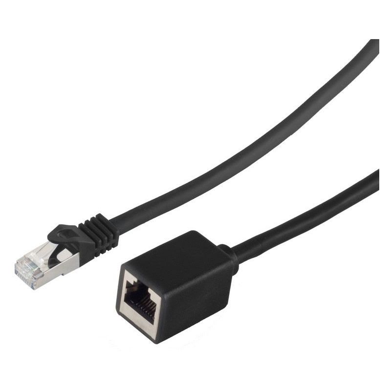 Rallonge électrique CAT7 RJ45 mâle-femelle S/FTP PIMF 600MHz Noir