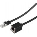 Cable alargador de red CAT7 RJ45 macho-hembra S/FTP PIMF 600MHz Negro