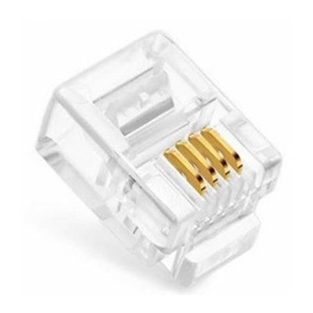 Conector RJ11 6 contatos para crimpagem