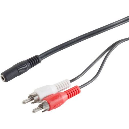 Stereo 3 pin 3.5mm Socket to 2 x RCA plugs 0.2m