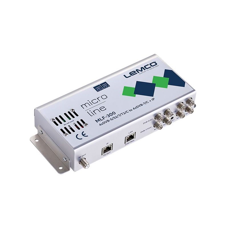 Lemco MLF-300 4 x DVB-S/S2/T/T2/C para 4 x DVB-T/C + IP streaming