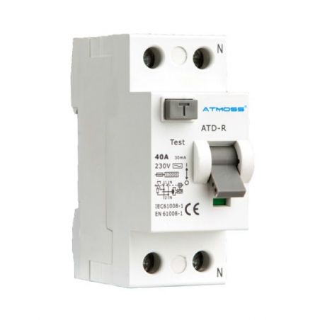 Différentiel 2P 10KA TYPE AC 25A 30mA Atmoss