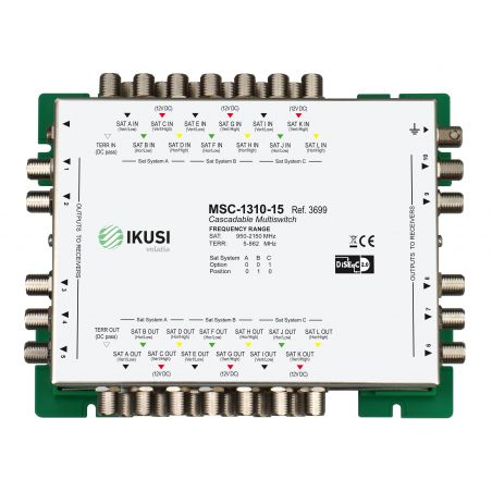 Ikusi MSC-1310 Multiswitch cascadable 13 entradas 10 salidas -15 dB