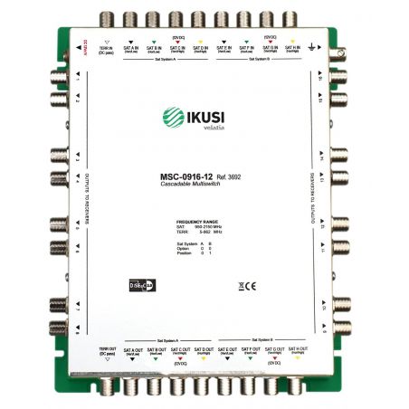 Ikusi MSC-0916 Multiswitch cascadable 9 entrées 16 sorties -12 dB