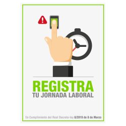 AC-CARTEL-REG - Cartel de plástico, Serigrafía Registro de Jornada,…