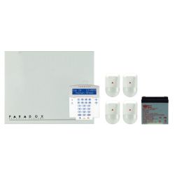 Paradox PAR-114 Kit cableado central 4zonas spectra+ tecla. lcd azul +4 pir+ bat.