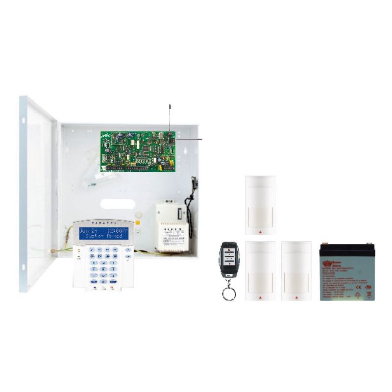 Paradox PAR-112 Kit hibrido magellan 5zonas+ teclado lcd azul +3 pir+bat+mando