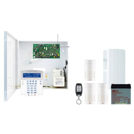 Paradox PAR-123 Kit b: hibrido magellan 32 zonas + teclado lcd azul + gsm