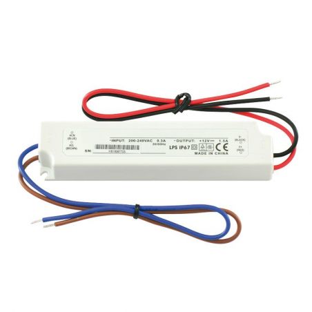 Airspace SAM-2513 Fuente estanca ip67 input 180-264vac output 12vdc 1,5a 18w