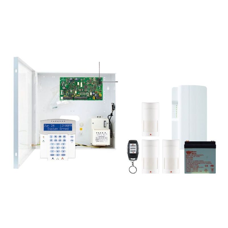 Paradox PAR-123F Kit b: hibrido magellan 32 zonas + teclado lcd azul + gsm francÈs