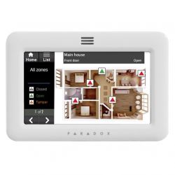 Paradox TM50-WH+SOL \"teclado tÁctil 5\"\" c/sensor temp y humedad.grado 3.blanco.licencia map\"