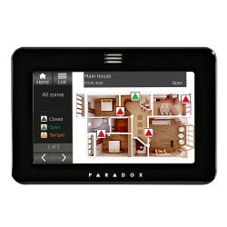 Paradox TM50-BL+SOL \"teclado tÁctil 5\"\" c/sensor temp y humedad.grado 3.negro.licencia map\"