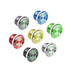 Rosslare PX-34N Pulsador de boton metalico con anillo de led.anodizado natural