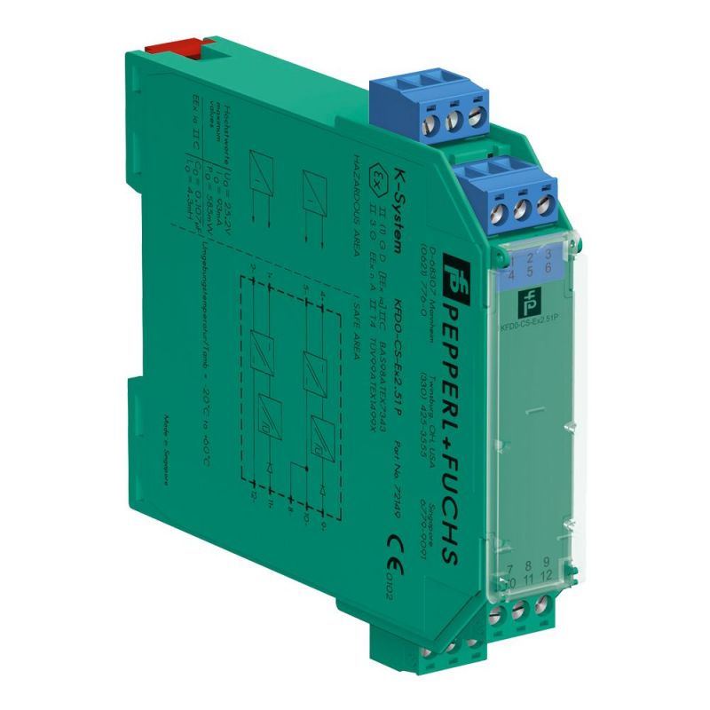 Hochiki KFD0-CS-EX2.51P Barrera aislada carril din. 2 canales. 24 v dc (alimentación por bucle)