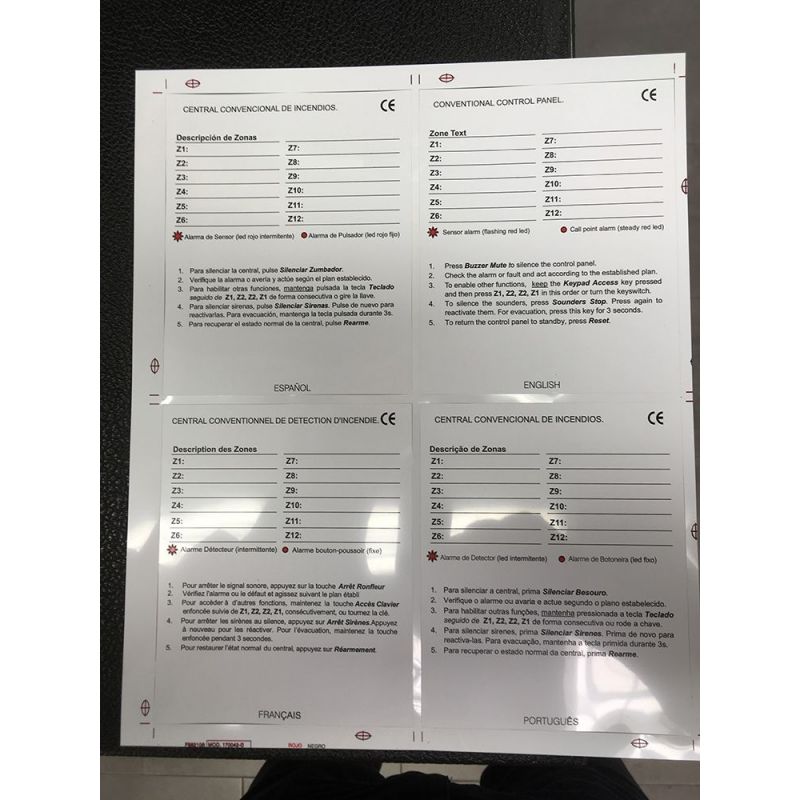 Honeywell V321214 Juego de etiquetas frontal vision-plus2 multilingÜe