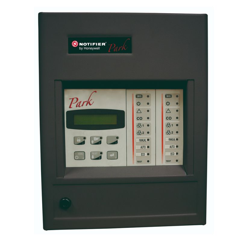 Honeywell PARK2000 Central de co de 1 zona de deteccion, ampliable a 2. incluye 1 modulo de control, 1 modulo p-100.
