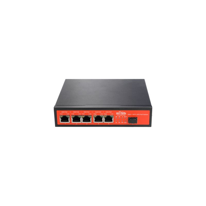 SW0605POE-GF-120W-UPS - Switch PoE, 5 Portas PoE + 1 SFP, Velocidade da porta…