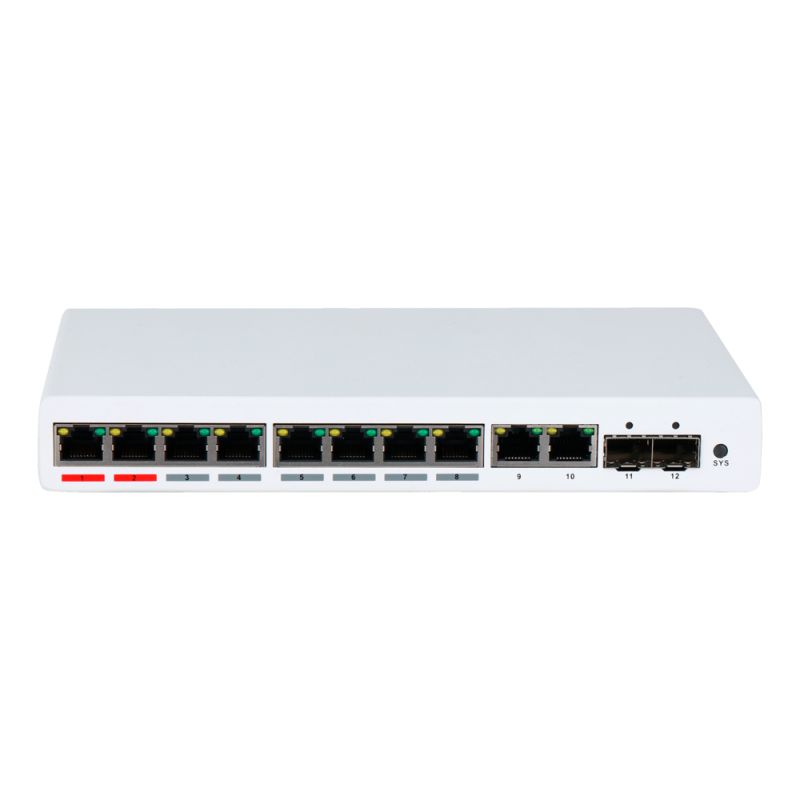 X-Security XS-SW1208HIPOE-MGF-96 - PoE Switch, 8 PoE ports + 2 Uplink RJ45 + 2 SFP, Speed…