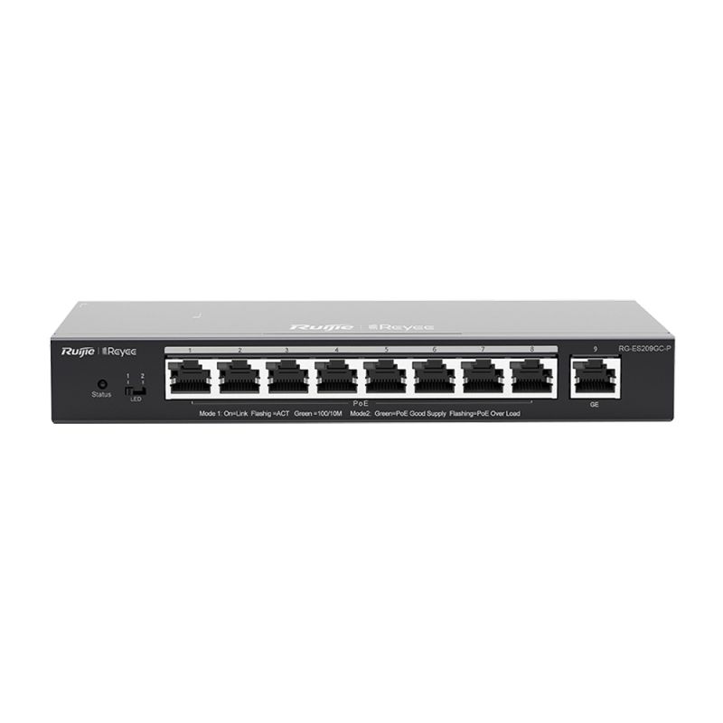 RG-ES209GC-P - Switch, 9 ports RJ45, Vitesse des ports 10/100/1000…