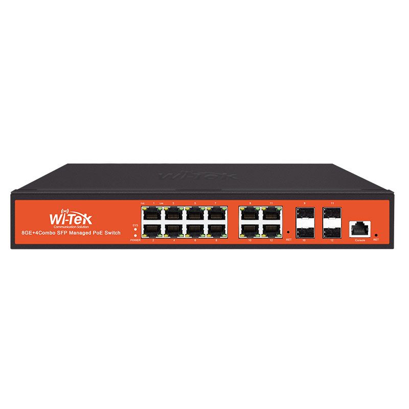 Wi-Tek WI-PMS312GF Wi-Tek L2 Manageable PoE Switch
