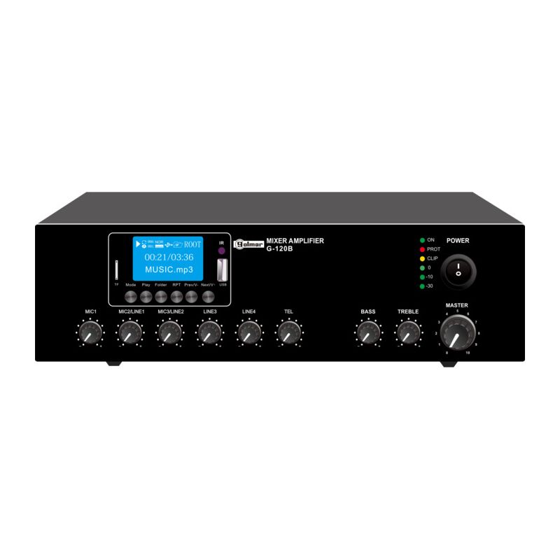 Golmar G-120B AMPLIFICADOR USB 120W. Amplificador de sobremesa de 120W r.m.s. G-120B.