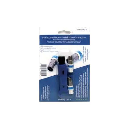 Kit autoinstalable conectores IEC Cabelcon + herramienta. RG6 5.1