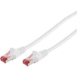 Câble de connexion Cat6A S / FTP PIMF Sans halogène blanc 1m