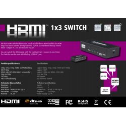 Switch HDMI 3x1 con mando a...
