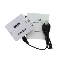 Conversor AV 3xRCA  (audio+video)  a HDMI, reescala a 1080p, alimentado por USB