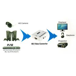 Converteur AV 3xRCA (audio+video) to HDMI, UpScaler 1080p, alimentation par USB