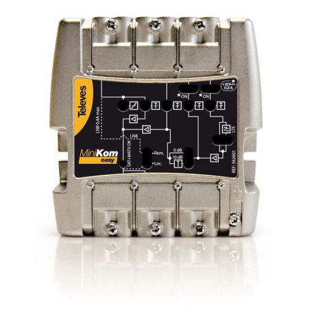 Central amplificadora Minikom 4e/1s FM-V-U-FI LTE Televes 