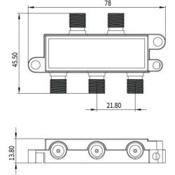 Inverto Unicable 2 Distribuidor 4-way splitter, 5-2400 MHz