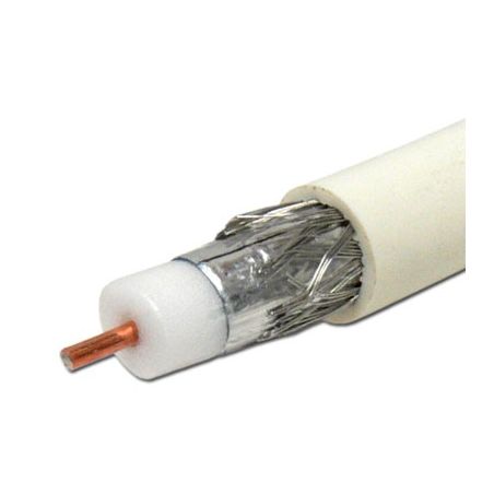 Cable coaxial RG6 trishield 80% apantallamiento blanco metro
