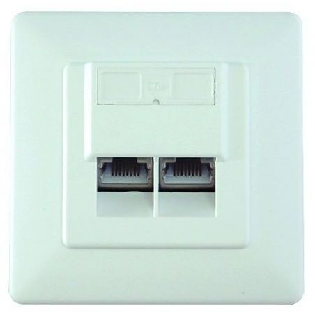 Wall socket AP/UP RJ45 2 way Cat6 shielded