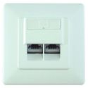 Wall socket AP/UP RJ45 2 way Cat6 shielded