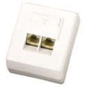 Wall socket AP/UP RJ45 2 way Cat6 shielded